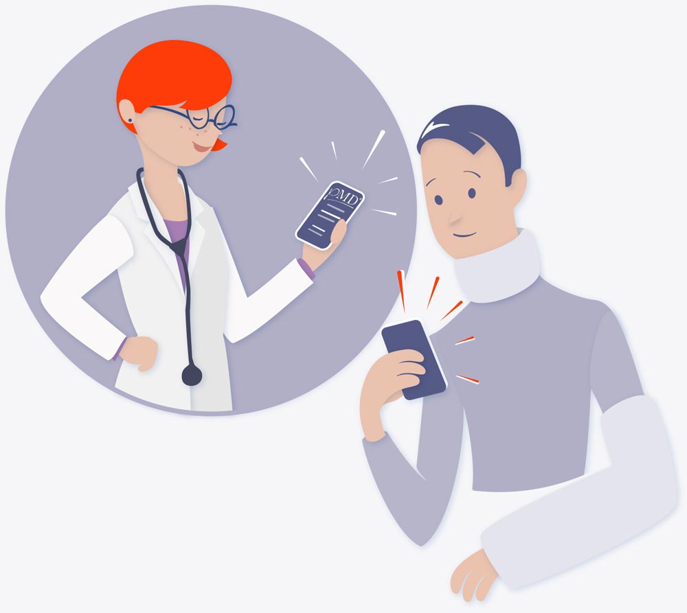 patient and doctor texting -- Secure messaging with patients is fast, easy and HIPAA compliant 
